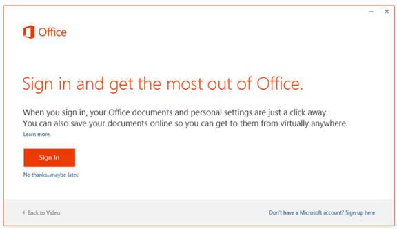 Office first run experience Office first run experience